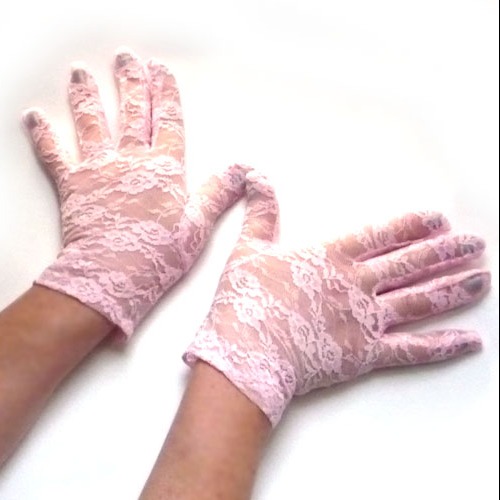 GUANTES DE ENCAJE 6475 COLOR ROSA TALLA NICA